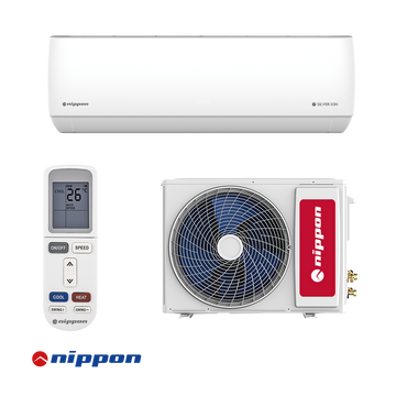 Nippon KFR 09DC Silver Ion smart inverter air conditioner with remote and outdoor unit, 9,000 BTU, Wi-Fi control, antibacterial filter, energy class A++/A+, for rooms up to 18 sqm