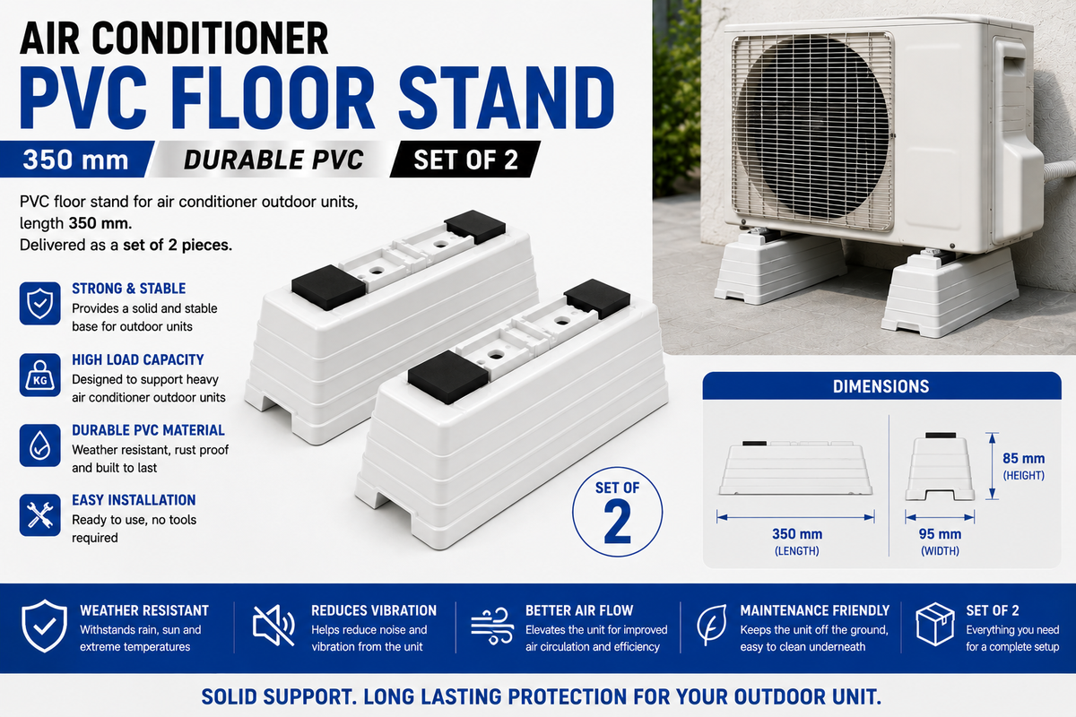 Air Conditioner PVC Floor Stand 350 mm – Set of 2