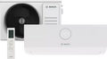 Bosch Climate 3000i air conditioner with indoor unit, outdoor unit, remote control, 9000 BTU cooling capacity, energy-efficient reversible split system.