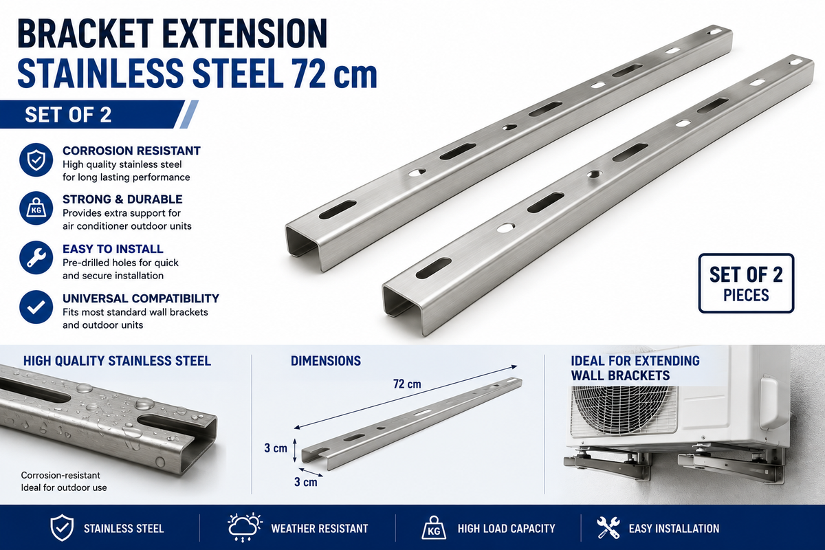 Bracket Extension Stainless Steel 72 cm – Set of 2