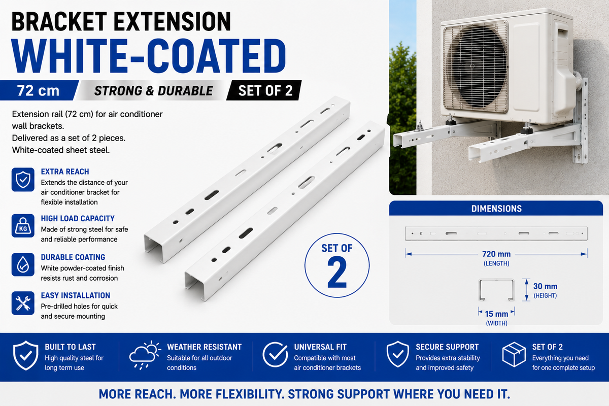 Bracket Extension White-Coated 72 cm – Set of 2