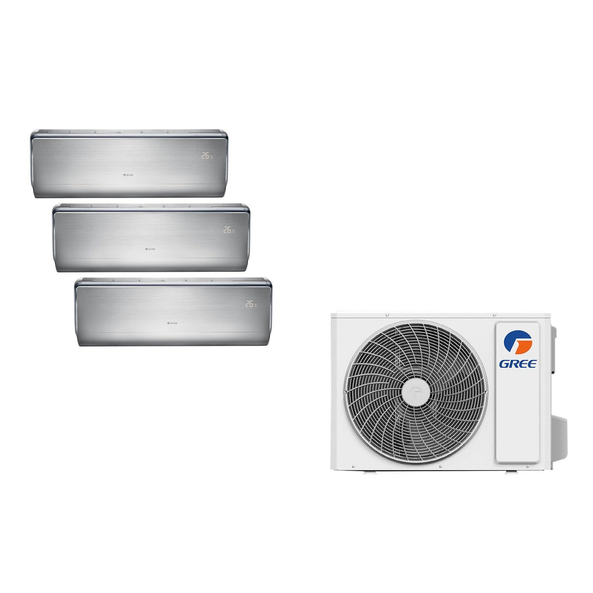Gree Multi-Split Set – 1 Outdoor + 3× 9,000 BTU U-Crown Indoor (GWHD(28)NK6LOO)