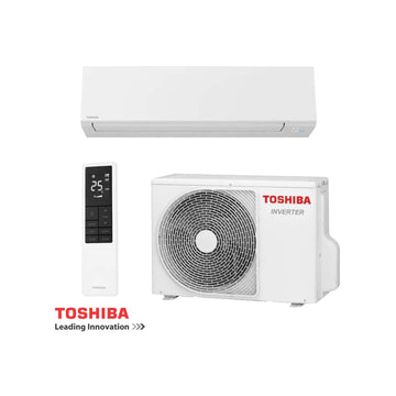 Toshiba Shorai Edge inverter air conditioner with remote control and outdoor unit, 24,000 BTU, energy-efficient and Wi-Fi enabled