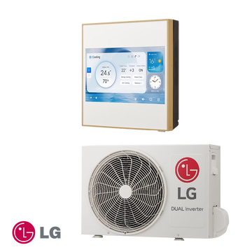 LG Gallery Premium inverter air conditioner 12,000 BTU with Wi-Fi, stylish panel, energy-efficient A++/A+, and ionizer technology
