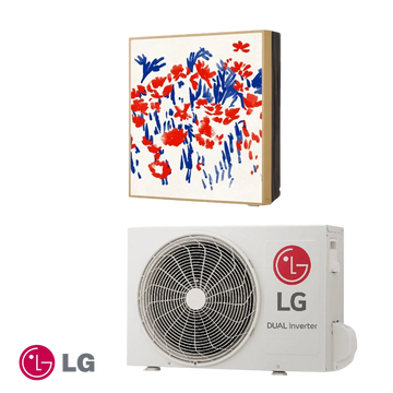 LG Gallery Special A12GA1 inverter air conditioner with artistic indoor unit, 12,000 BTU, Wi-Fi smart control, energy-efficient A++/A+ rating, and eco-friendly R32 refrigerant.