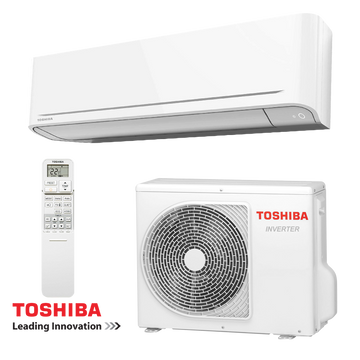 Toshiba Yukai RAS-24E2KVG-E inverter air conditioner with remote, 24,000 BTU cooling and heating, energy class A++, quiet operation, and eco-friendly R32 refrigerant.