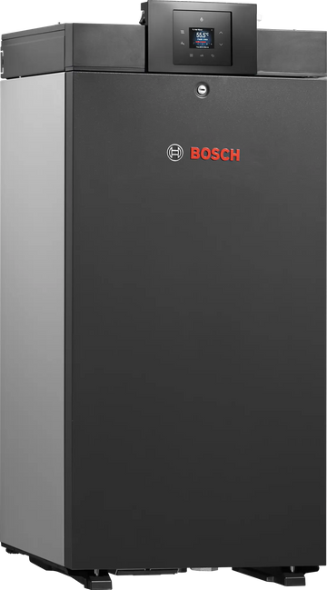 Bosch Condens 7000 WP compact condensing boiler for large buildings with cascade connection capability and high energy efficiency.