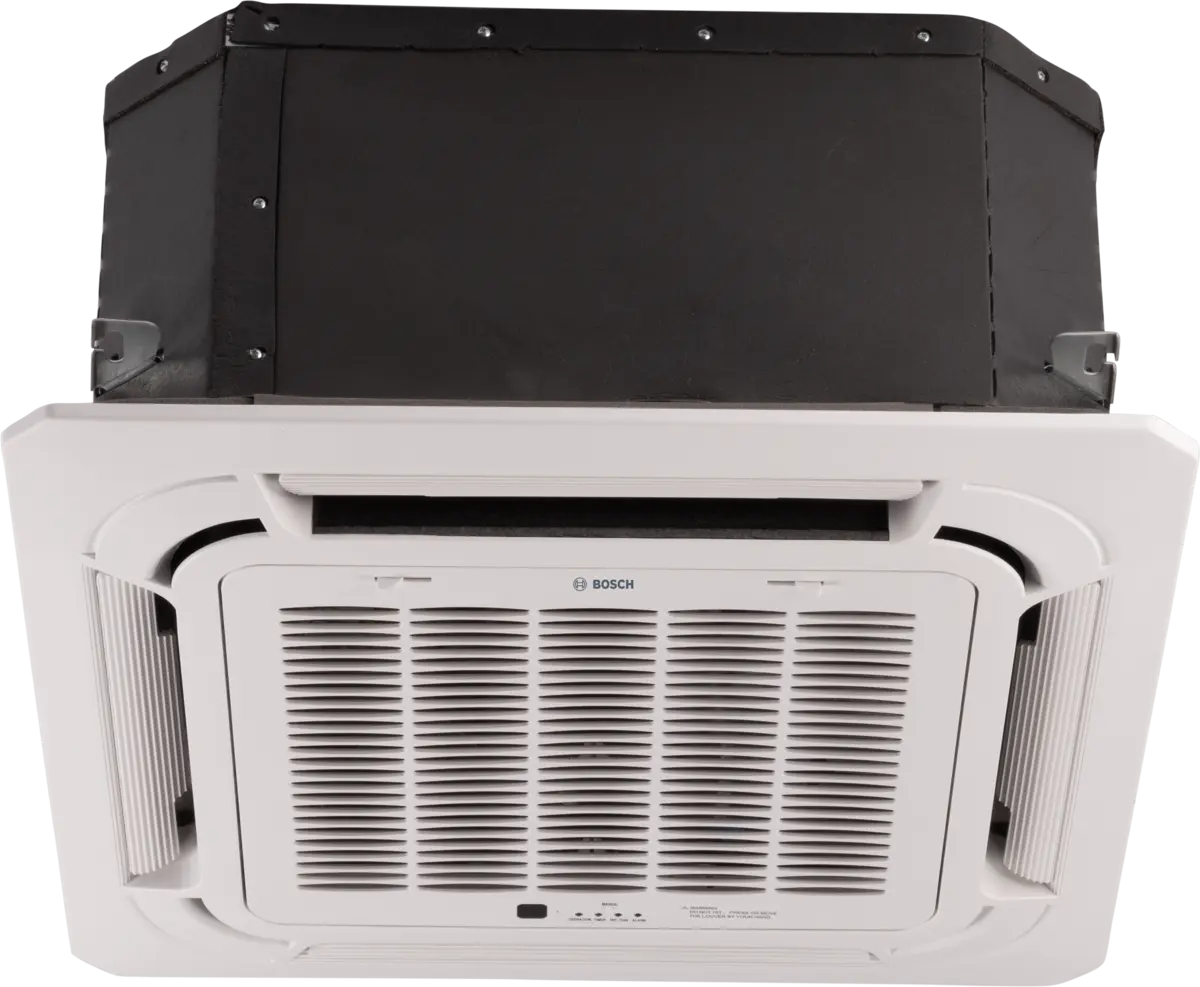 Bosch Compact Cassette Air Conditioner Climate 5000iM slim ceiling unit with 2 kW cooling capacity and A++ energy class.