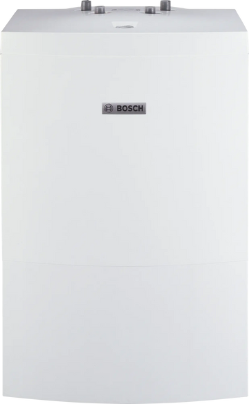 Bosch WD 160 B white stationary rectangular hot water storage tank with 149-liter capacity and corrosion-resistant enamelled interior.