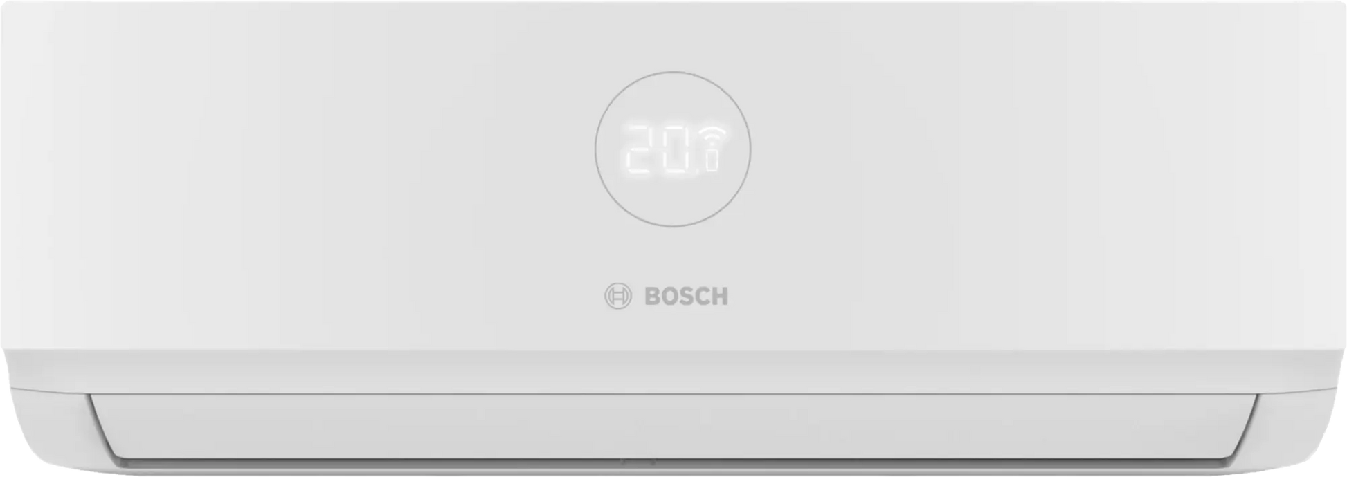 Bosch Climate 3000i indoor air conditioner unit with 3.5 kW cooling, energy-efficient A++ rating, quiet operation, smart Wi-Fi control, and eco-friendly R-32 refrigerant.