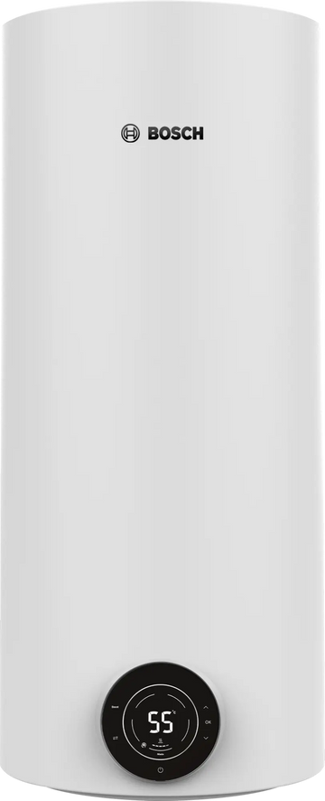 Bosch vertical electric water heater with smart control and digital display panel