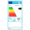 Energy efficiency label for Fireplace PRITY PM3-TV showing A+ class and 13.0 kW heat output