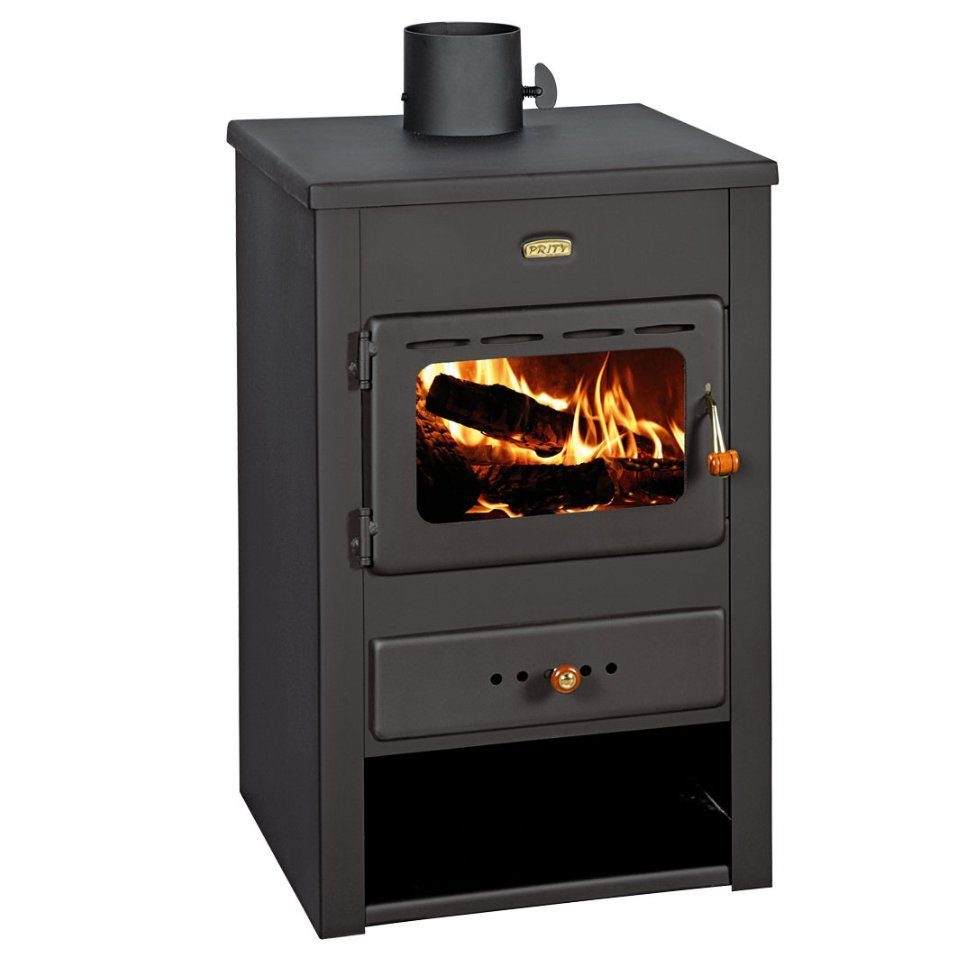 Kaminofen Prity K12 10kW energy efficiency A, room heating Leistung 10.4kW, emissions and dimensions table