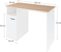 Levira LEVIRA Oak White Datorbord – sidovy från sidan