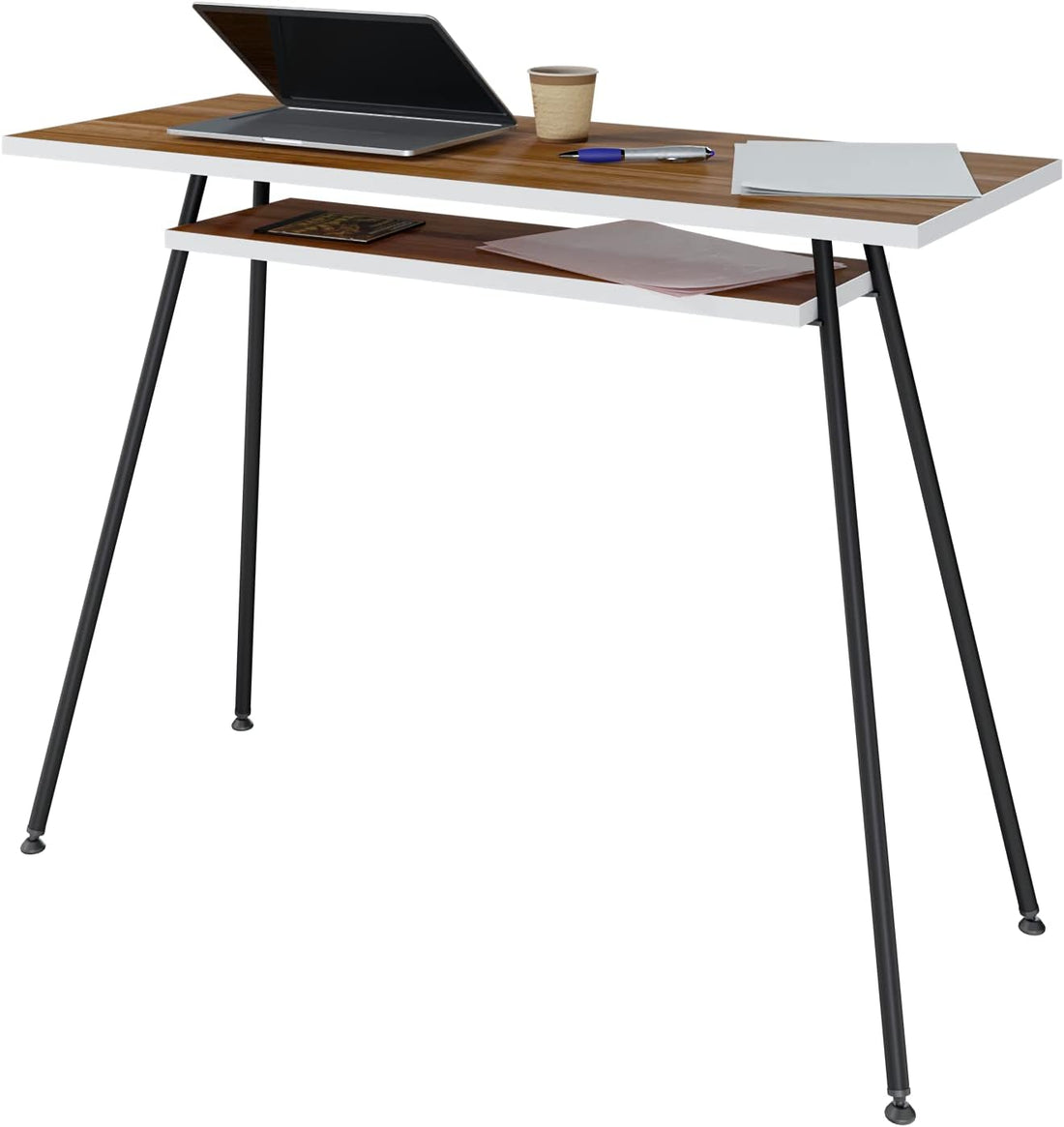 Desk, Office Desk, Computer Desk, Kost Dash - Black & Walnut Troia Levira