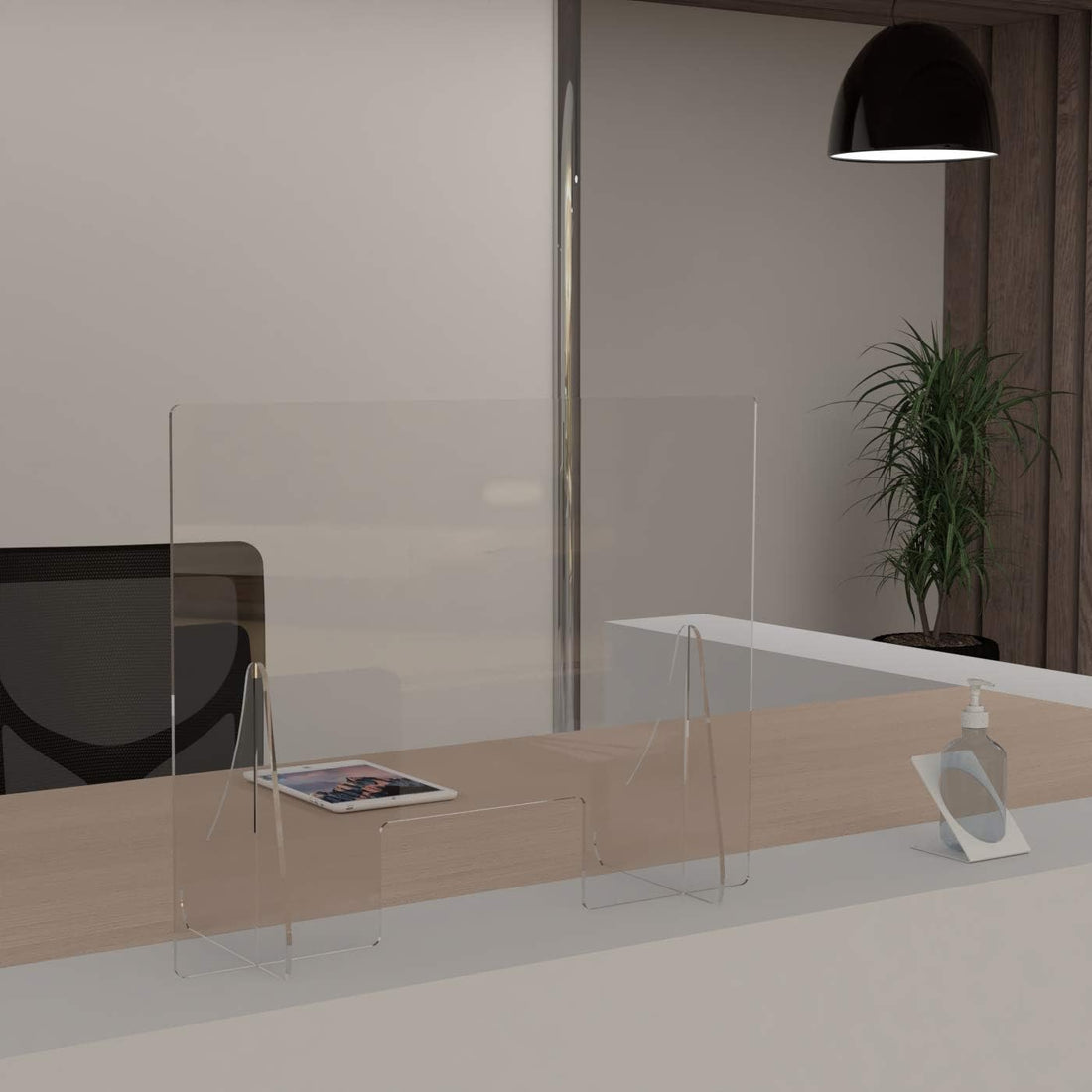 Levira Divisorio Protezione Bancone Policarbonato Trasparente 70x55 cm – Vista Anteriore