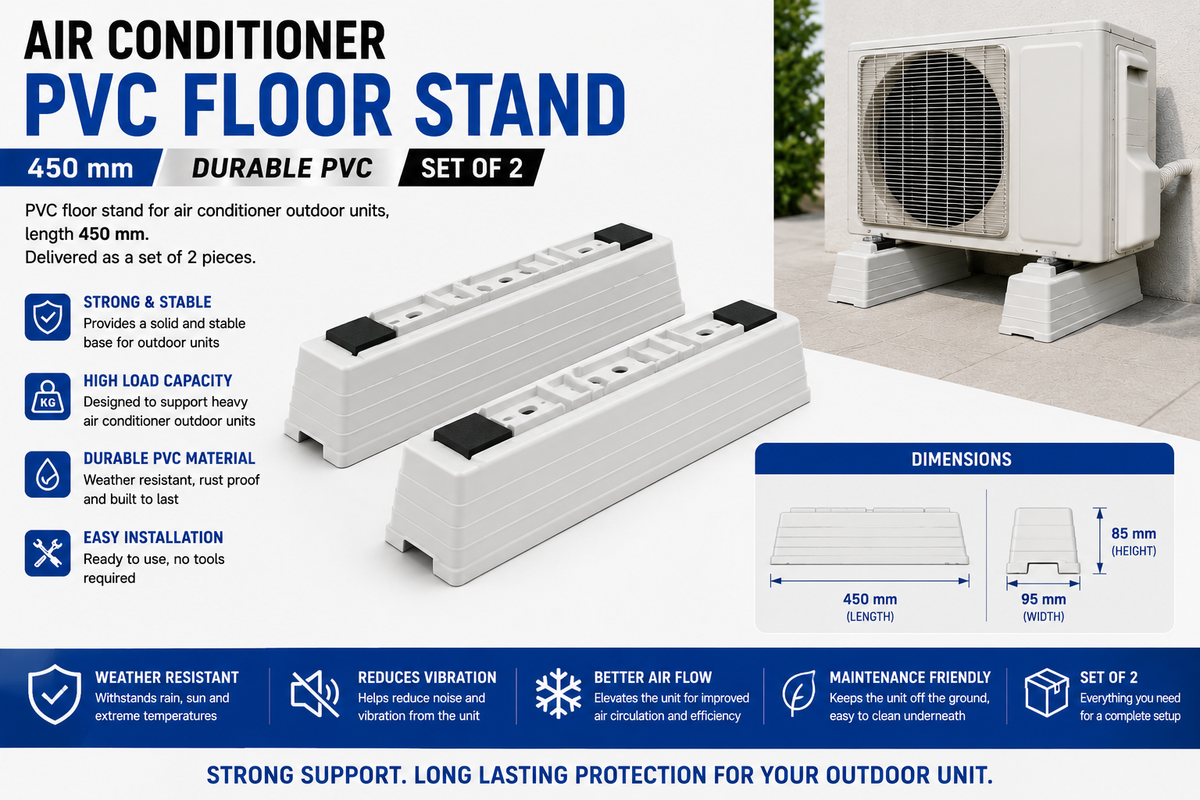 Air Conditioner PVC Floor Stand 450 mm – Set of 2