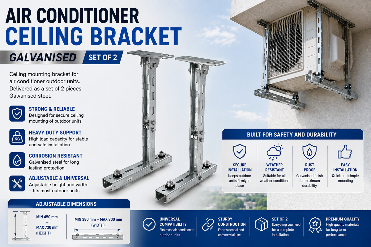 Air Conditioner Ceiling Bracket Galvanised – Set of 2