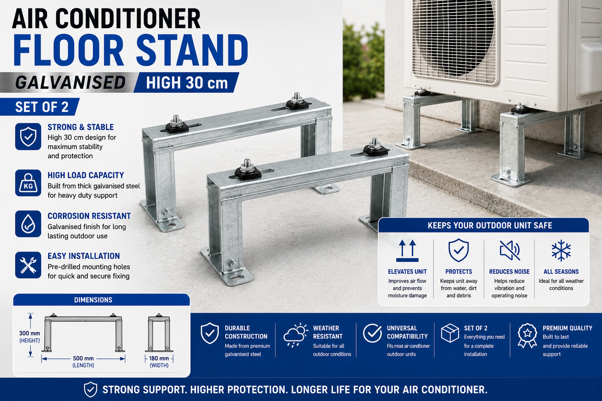 Air Conditioner Floor Stand Galvanised High 30 cm – Set of 2