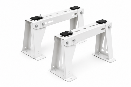 Klimaanlagen-Bodenständer weiß beschichtet, hoch 30 cm – 2er-Set