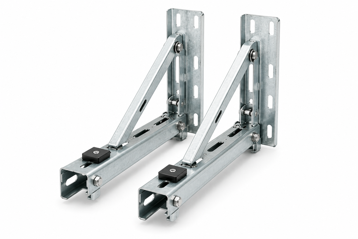 Air Conditioner Wall Bracket Galvanised Foldable 400×500 mm – Set of 2