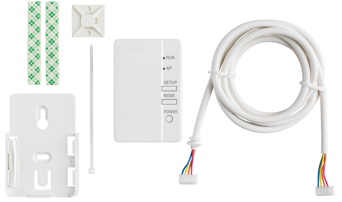Daikin BRP069B42 WLAN-Adapter – Lieferumfang: Adapter, Halter, Kabel, Kabelbinder