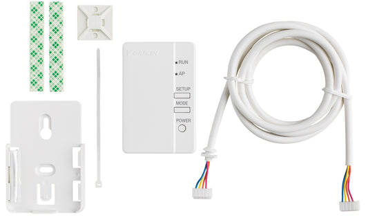 Daikin BRP069B42 WLAN-Adapter – Lieferumfang: Adapter, Halter, Kabel, Kabelbinder