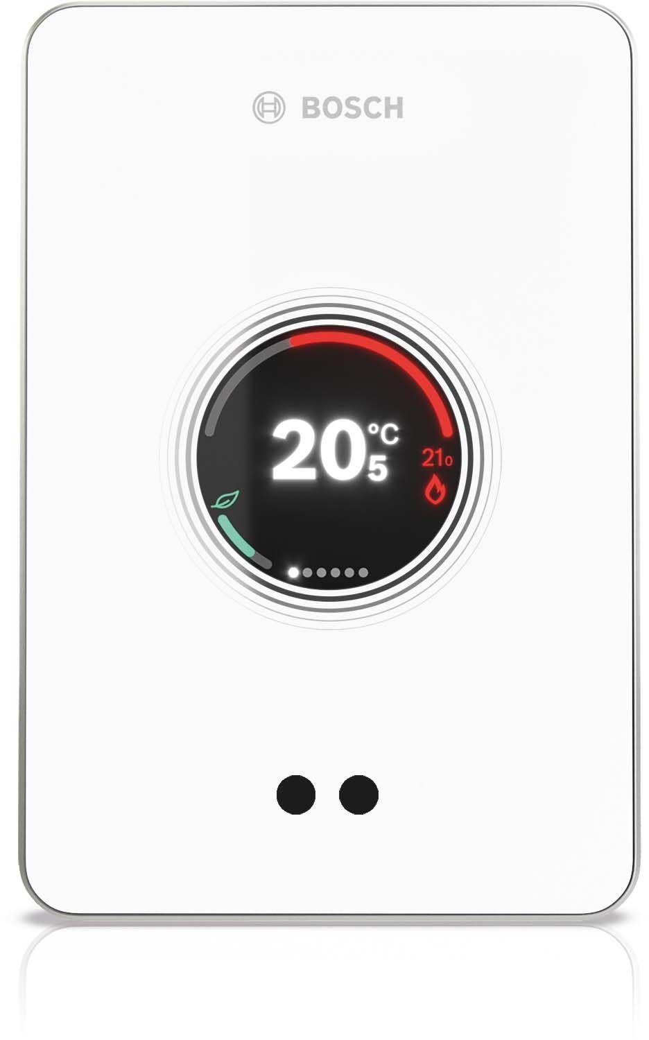 Bosch EasyControl CT 200 smart white thermostat with touchscreen and temperature display