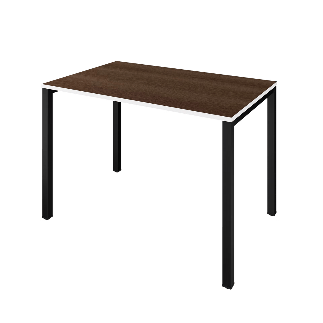 Ceou II Desk with black steel legs and dark wengue melamine top, minimalist office and computer desk design