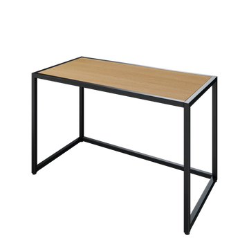 Adda Desk with modern industrial design, wood tabletop, and black steel frame for office or home workspace