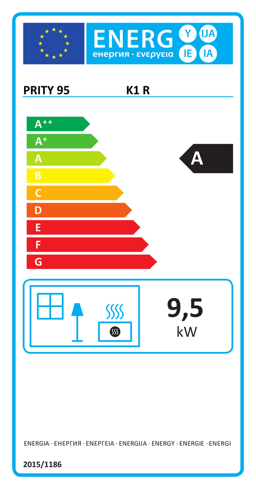 EU Energy Label Prity K1 R (EPREL 1269874)