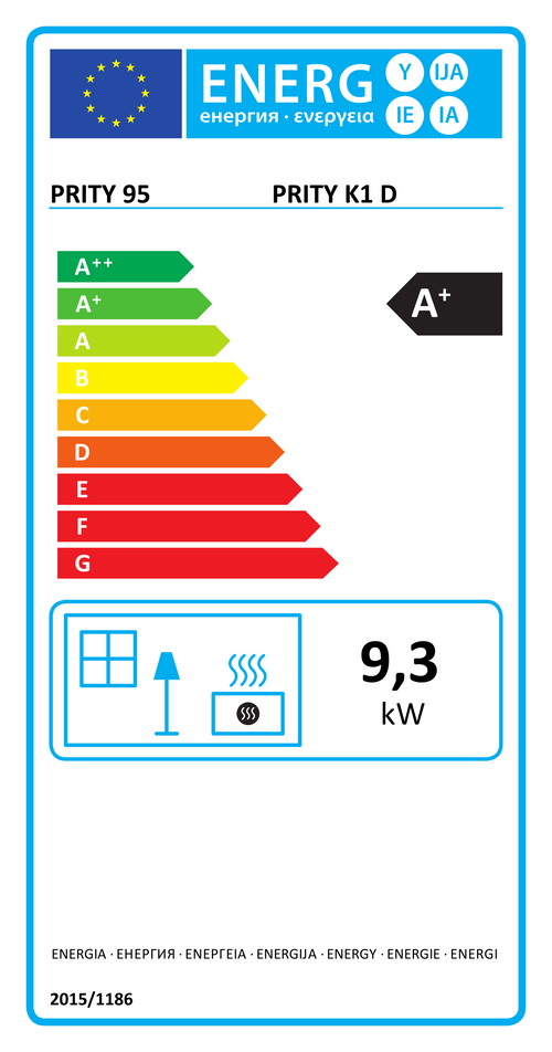 EU Energy Label Prity K1 D (EPREL 2210986)