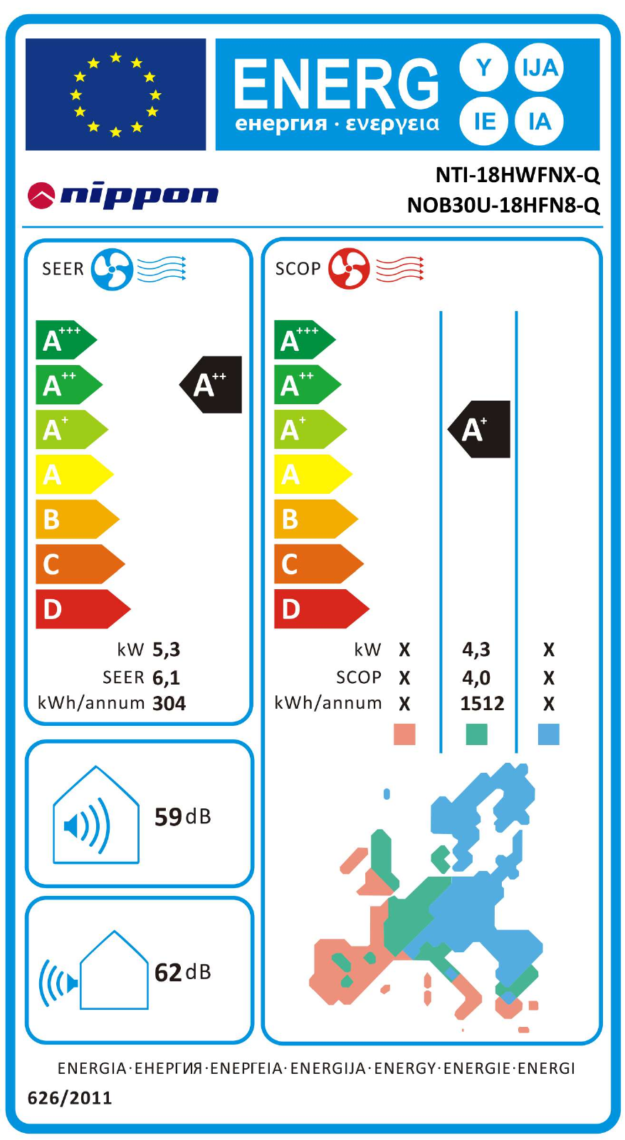 EU Energy Label NTI-18HWFNX-Q /NOB30U-18HFN8-Q (bittel.bg)