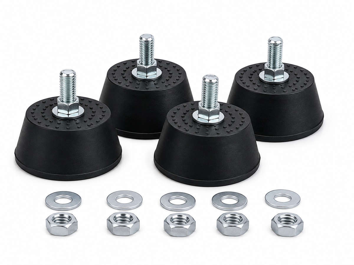 Floor Anti-Vibration Pads with Nuts and Washers – Set of 4