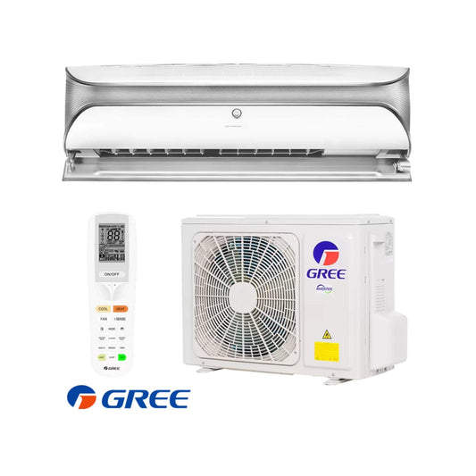 Gree Soyal II GWH12AKCXD-K6DNA1A inverter air conditioner technical specifications table with cooling 12,000 BTU and Wi-Fi feature.