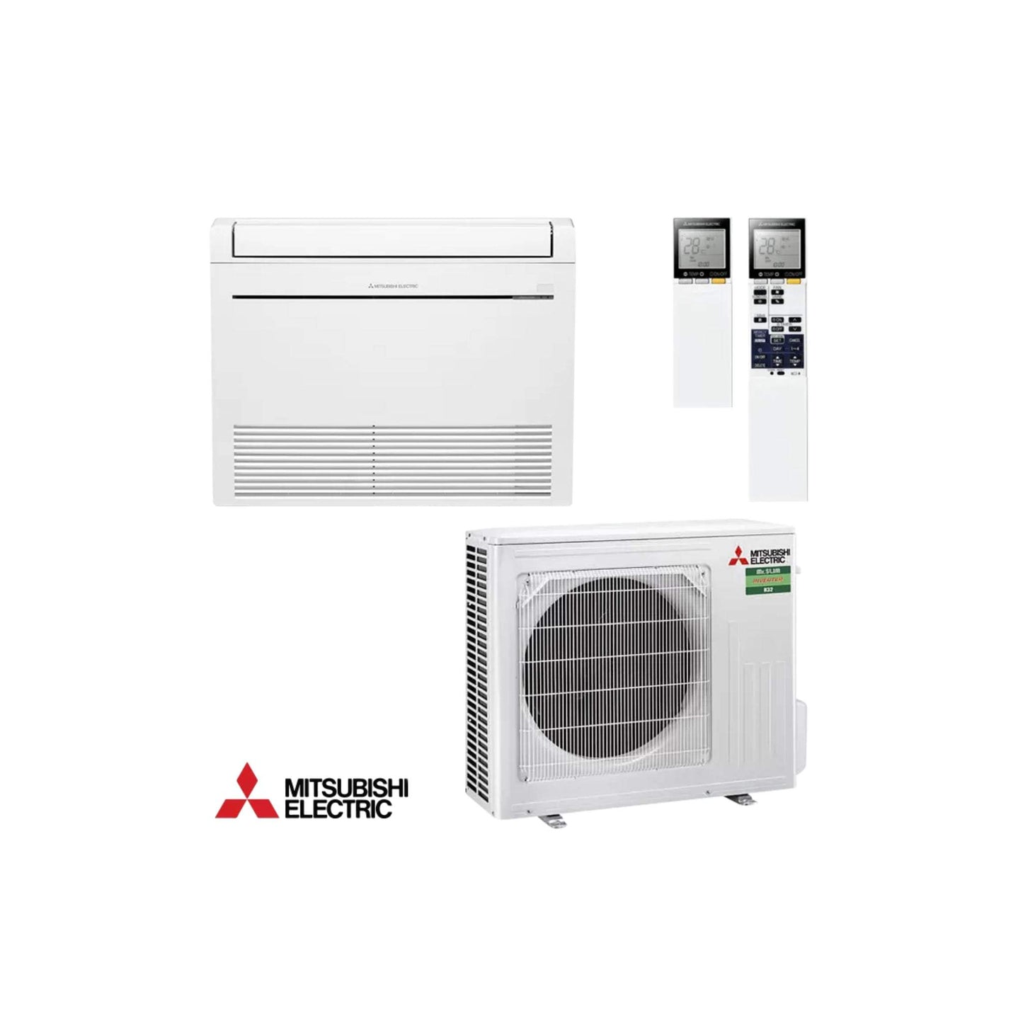 Mitsubishi Electric inverter air conditioner MFZ-KT35VG + SUZ-M35VA floor standing 12,000 BTU with intelligent temperature control and air purification filters