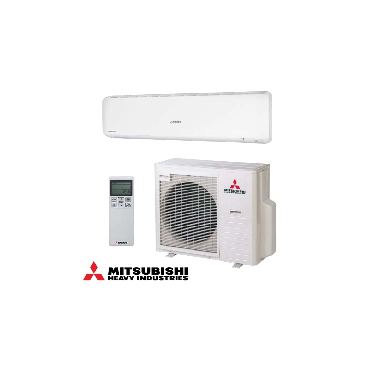 Mitsubishi Heavy Industries SRK71ZR-W inverter air conditioner with remote control and outdoor unit
