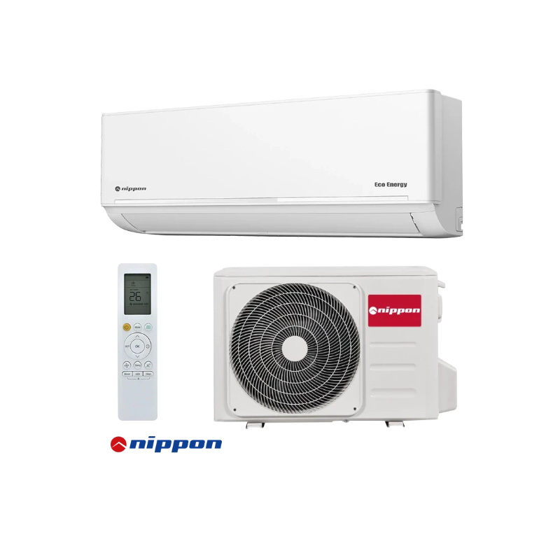 Inverter Klimaanlage Nippon KFR 14DCB with technical specs and energy ratings table