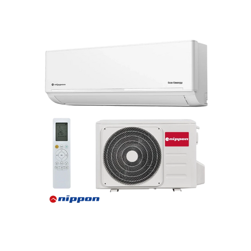 Inverter Klimaanlage Nippon KFR 14DCB with technical specs and energy ratings table