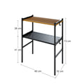 Melia Plant Stand with modern black frame and walnut top, 60x32x73 cm, minimalist industrial style indoor shelf