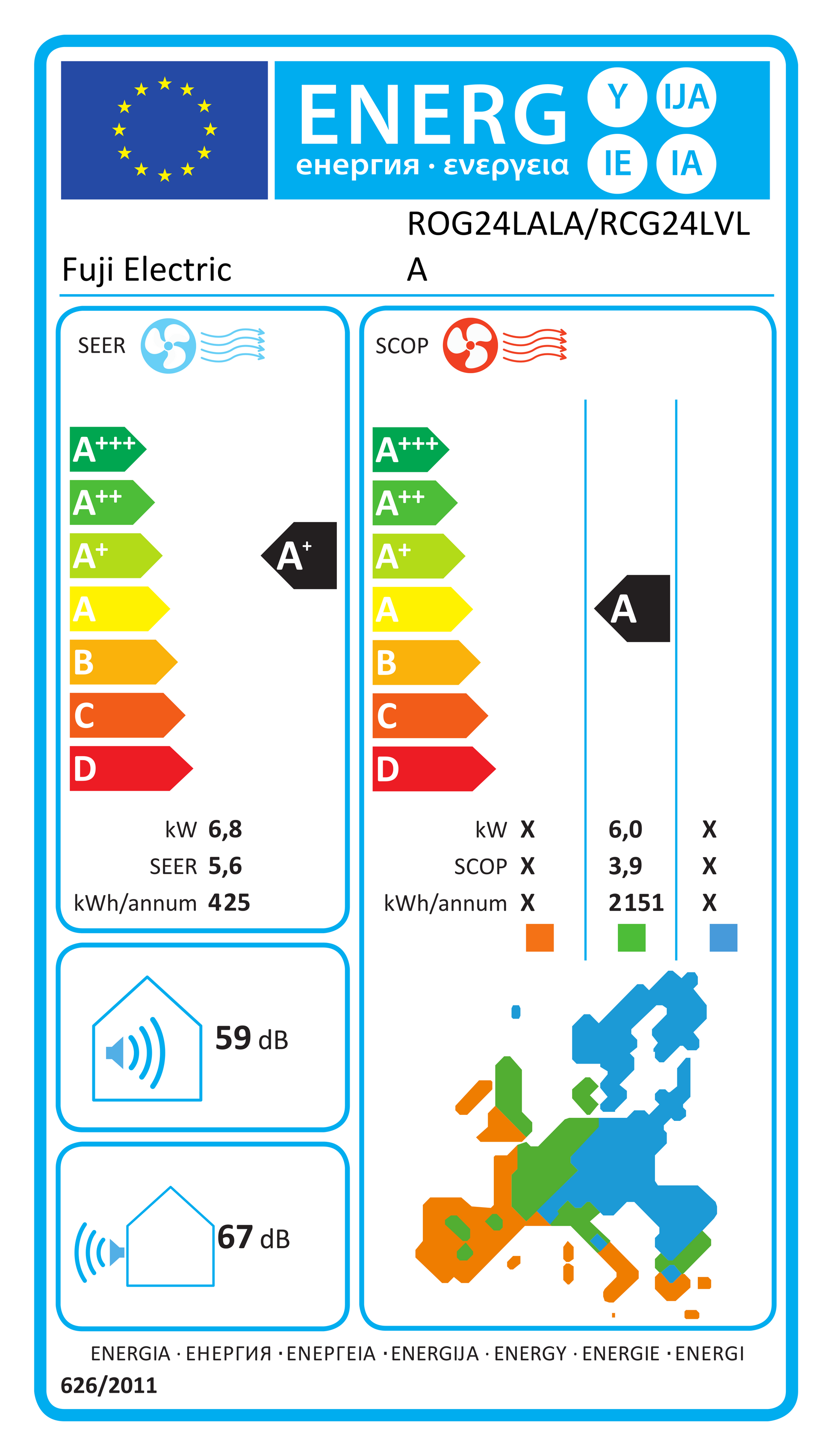EU-Energielabel RCG24LVLA – EPREL 2186161 – A+