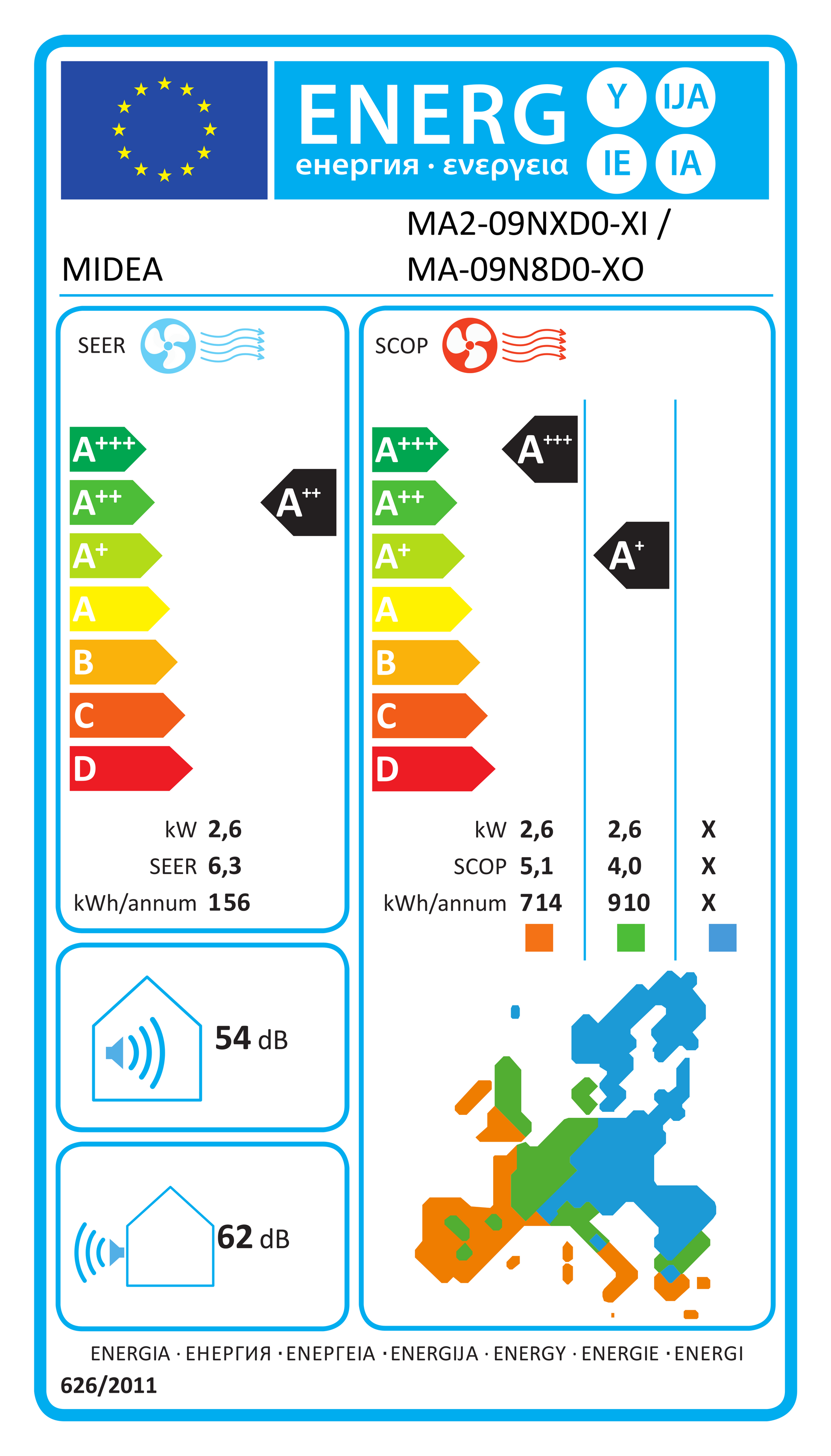 EU-Energielabel MA2-09NXD0-XI – EPREL 684994 – A++