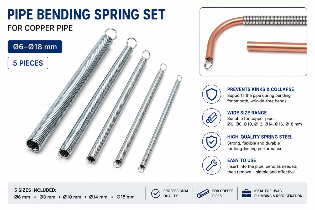 Pipe Bending Spring Set for Copper Pipe Ø6–Ø18 – 5 Pieces
