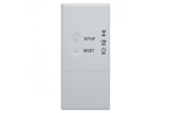 Wi-Fi control adapter installed inside Toshiba Klimaanlage panel for remote climate management