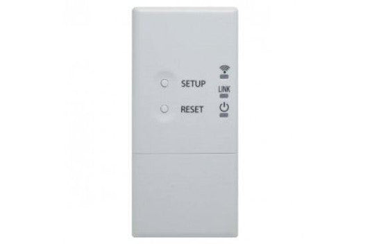 Wi-Fi control adapter installed inside Toshiba Klimaanlage panel for remote climate management