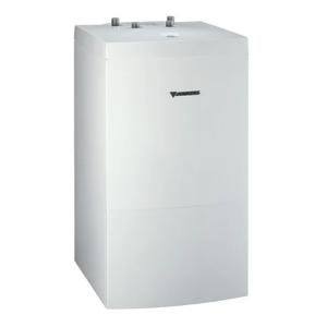 Wall-mounted Bosch W 65 OB C hot water storage tank with 65-liter capacity, compact rectangular white enamelled steel design with PU foam insulation for efficient heat retention