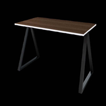 Black and dark wenge minimalist computer desk with sturdy steel legs and scratch-resistant melamine top