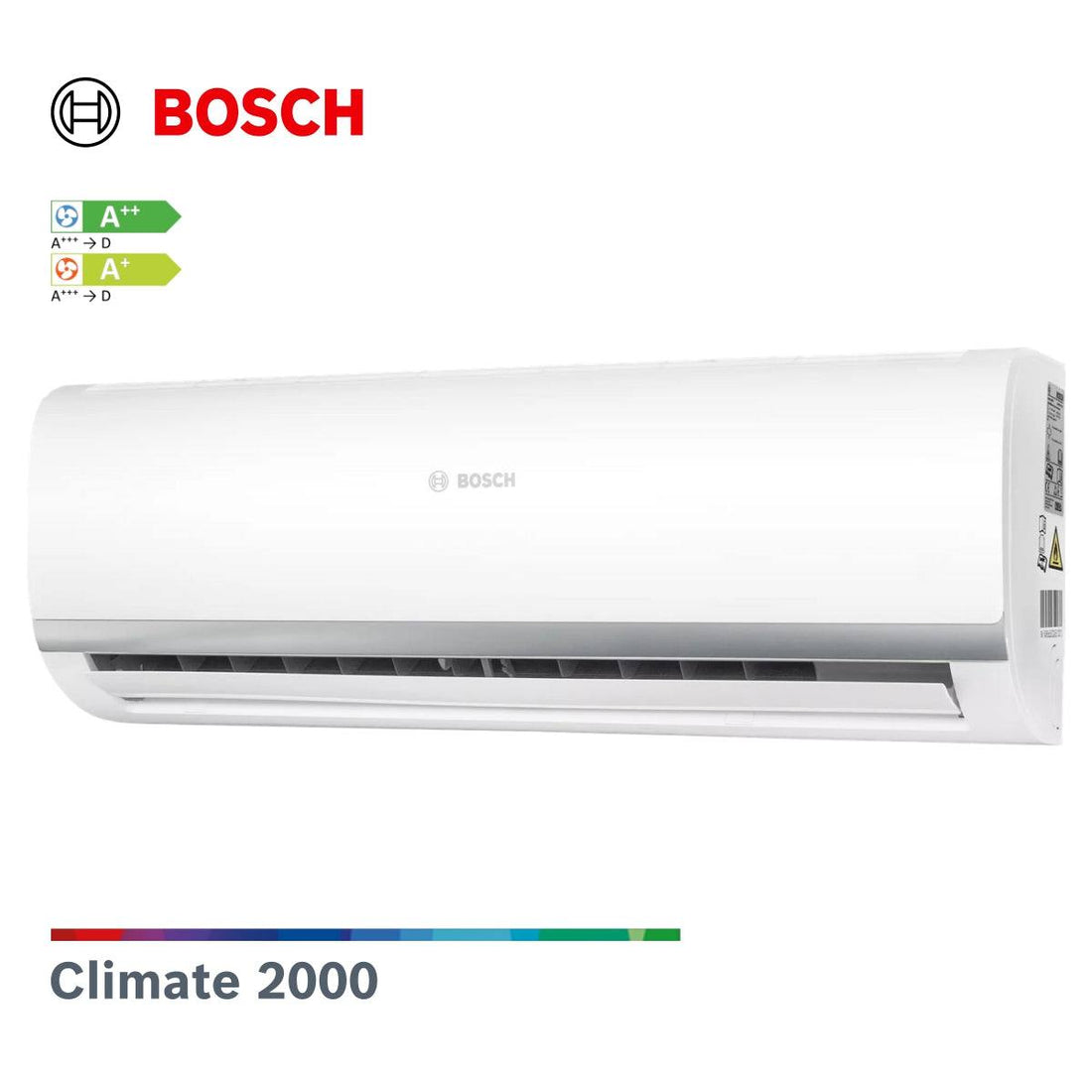 Bosch Climate 2000 indoor air conditioner unit 7.0 kW energy-efficient wall-mounted model with Wi-Fi control and eco-friendly refrigerant R-32