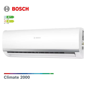 Bosch Climate 2000 indoor air conditioner unit 7.0 kW energy-efficient wall-mounted model with Wi-Fi control and eco-friendly refrigerant R-32