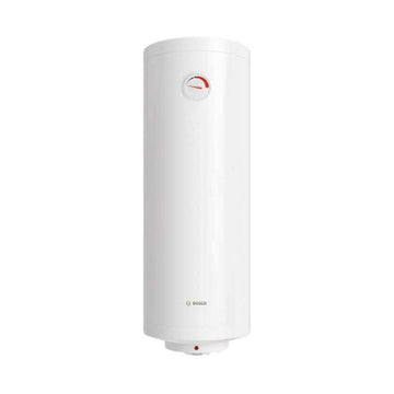 Bosch Tronic 1000T 80 SB vertical electric water heater, 80 liters capacity, white, compact slim design with polyurethane insulation and enamelled steel tank.